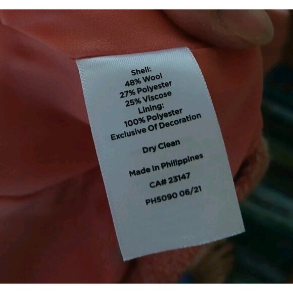 Talbots Tweed Wool Blazer Jacket Size 10 Pink Work Preppy Button Down - Picture 9 of 9